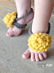 10 Minute Baby Sandals Free Crochet Pattern