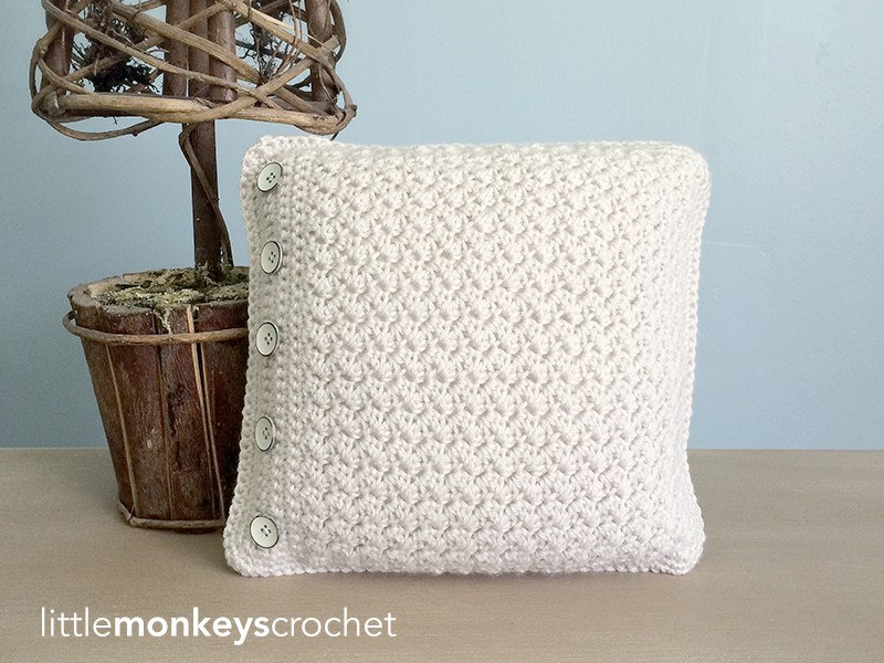 12 Inch Button Pillow Free Crochet Pattern