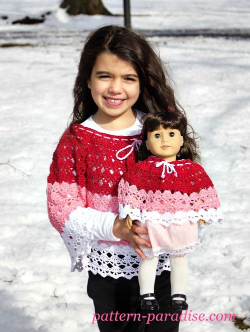 Abby's Dolly & Me Poncho Free Crochet Patterns