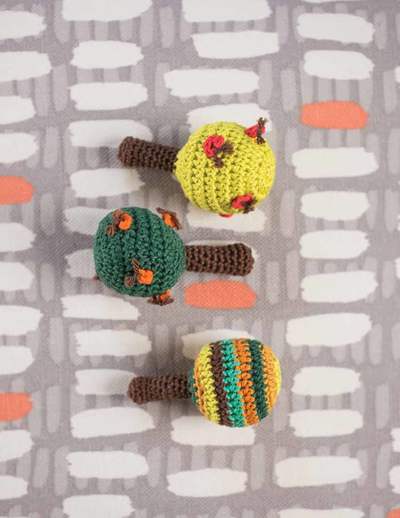 Apple Tree Baby Rattles Free Crochet Pattern