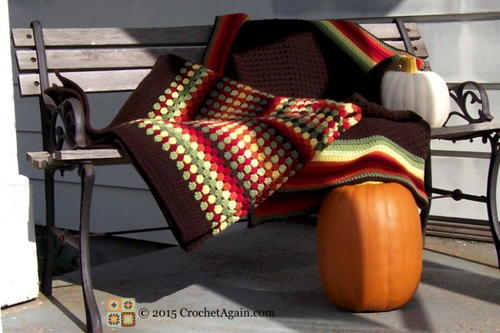 Autumn Medley Granny Afghan Free Crochet Pattern