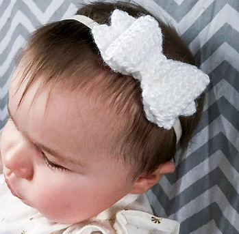 Baby Bow Headband Free Crochet Pattern