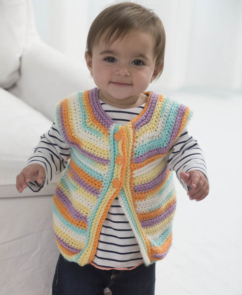 Banana Split Baby Vest Free Crochet Pattern