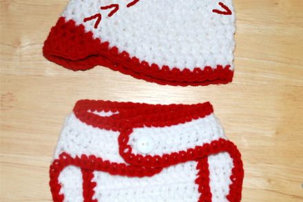 Baseball Hat & Diaper Cover Free Crochet Pattern