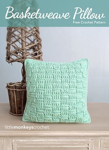 Basketweave Pillow Free Crochet Pattern