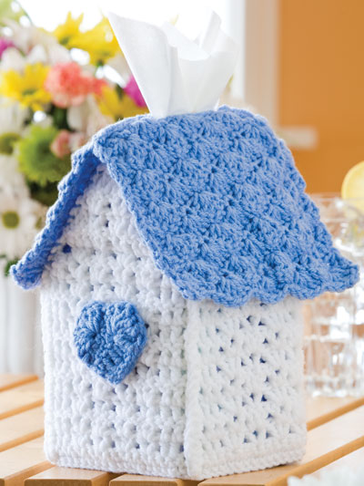 Birdhouse Tissue Box Free Crochet Pattern