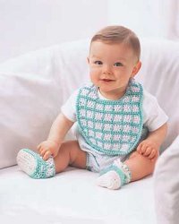 Blue Baby Bib Free Crochet Pattern