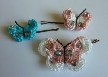 Butterfly Bobby Pins Free Crochet Pattern