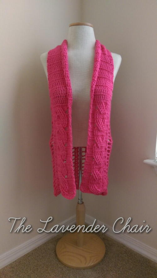 Cabled Vest Free Crochet Pattern