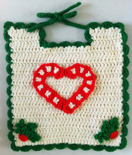 Candy Cane Bib Free Crochet Pattern