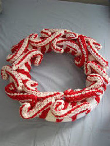 Candy Cane Wreath Free Crochet Pattern