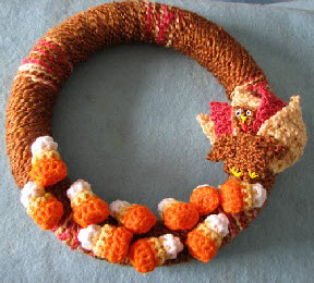 Candy Corn Turkey Wreath Free Crochet Pattern