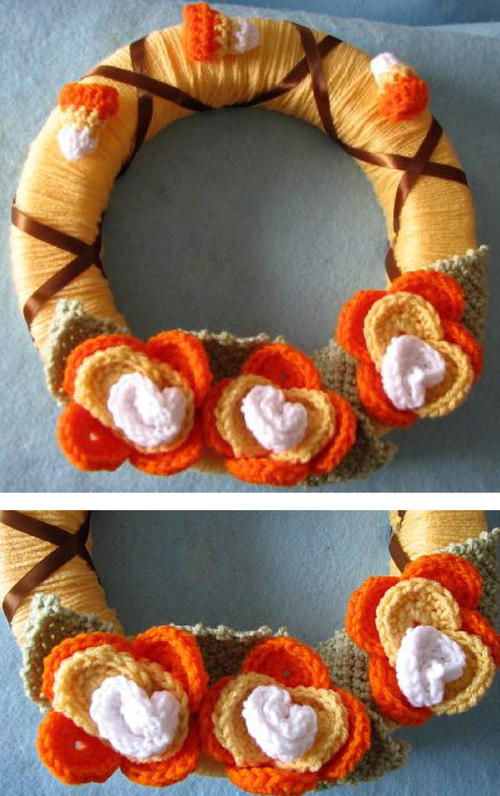 Candy Corn Wreath Free Crochet Pattern