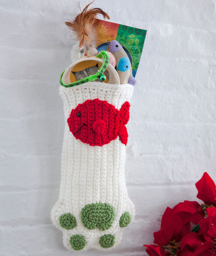 Cat Paw Christmas Stocking Free Crochet Pattern