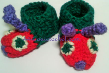 Caterpillar Baby Slippers Free Crochet Pattern