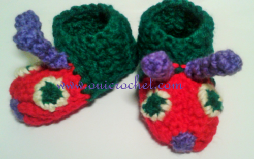 Caterpillar Baby Slippers Free Crochet Pattern