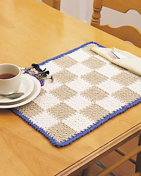 Checkerboard Placemat Free Crochet Pattern