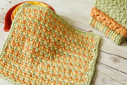 Cheerfully Simple Dishcloth Free Crochet Pattern