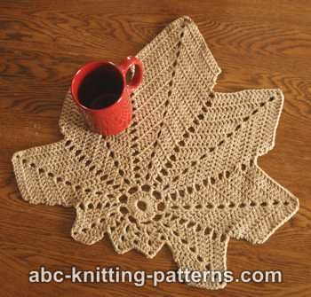 Chestnut Leaf Table Runner Placemat Free Crochet Patterns