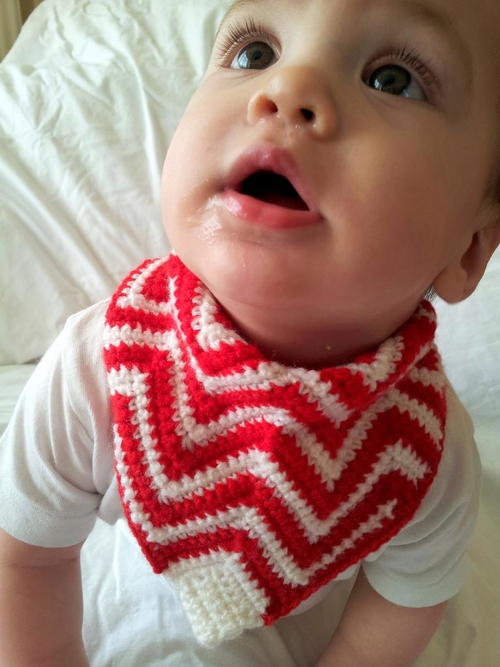 Chevron Bandana Baby Bib Free Crochet Pattern