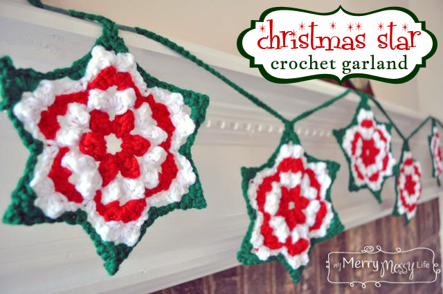 Christmas Star Granny Garland Free Crochet Pattern