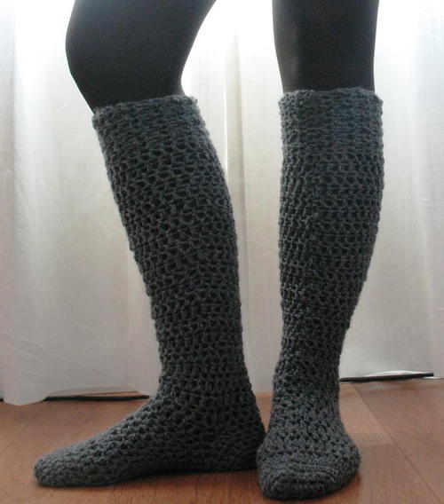 Chunky Knee Socks Free Crochet Pattern