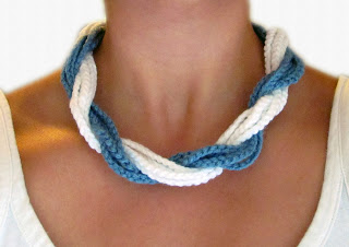 Chunky Twist Torsade Necklace Free Crochet Pattern