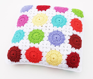 Circle In Square Motif Pillow Free Crochet Pattern