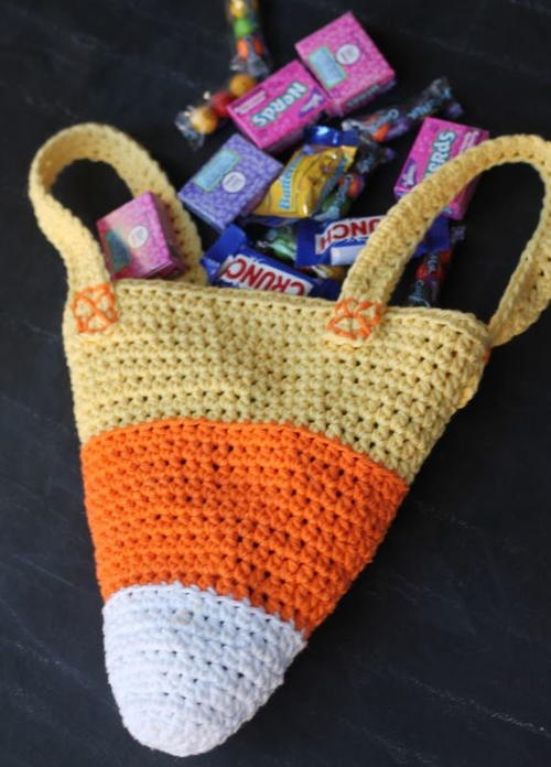 Classic Candy Corn Bag Free Crochet Pattern