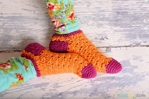 Color Pop Socks Free Crochet Pattern