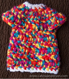 Colorful Doll Coat Free Crochet Pattern
