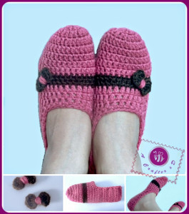 Cute Bow Slippers Free Crochet Pattern