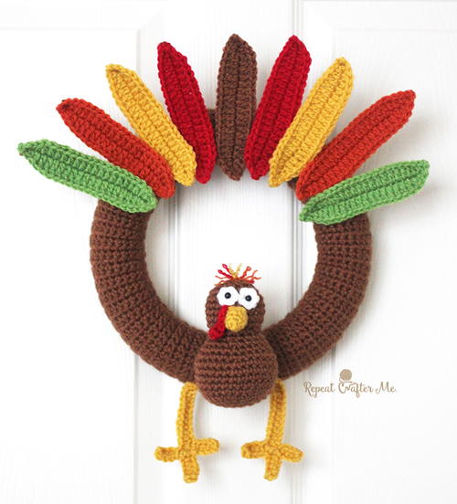 Cute Turkey Wreath Free Crochet Pattern