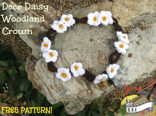 Daisy Woodland Crown Free Crochet Pattern