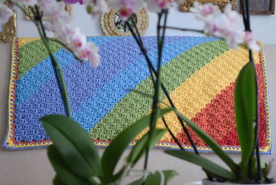 Diagonal Rainbows Baby Blanket Free Crochet Pattern