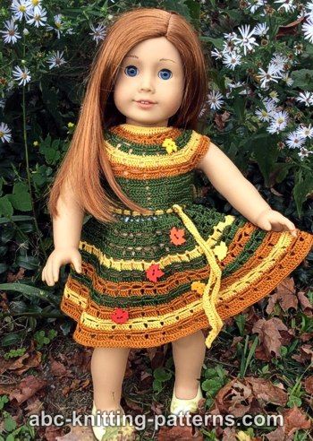 Doll Autumn Lace Dress Free Crochet Pattern