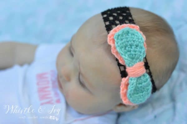 Double Bow Headband Free Crochet Pattern