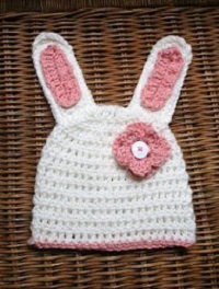 Easter Bunny Hat with Flower Free Crochet Pattern