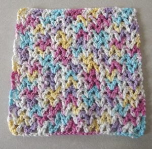 Easy V-Stitch Dishcloth Free Crochet Pattern
