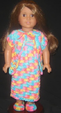 Evening Nightie Doll Set Free Crochet Pattern
