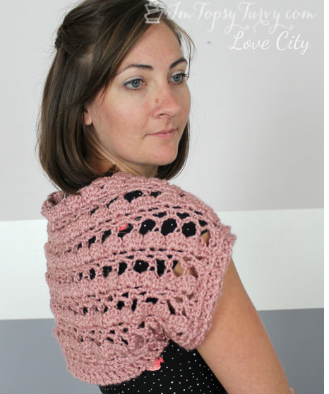 Flirty Pink Shell Shrug Free Crochet Pattern