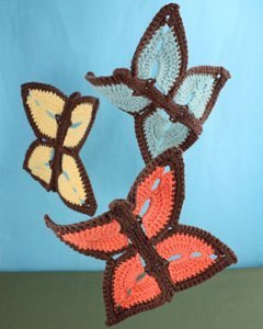 Flutter Butterfly Dishcloth Free Crochet Pattern