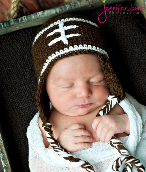 Football Baby Hat Free Crochet Pattern