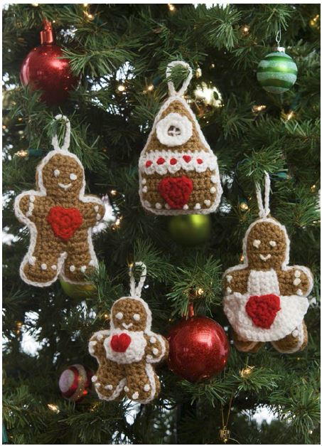 Gingerbread Ornaments Free Crochet Pattern