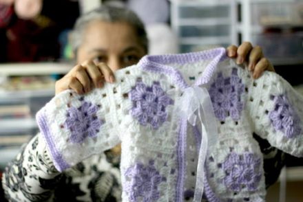 Granny Square Baby Sweater Free Crochet Pattern
