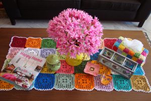 Granny Square Table Runner Free Crochet Pattern