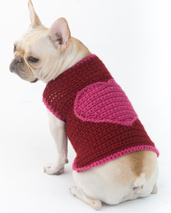 Heart Dog Sweater Free Crochet Pattern