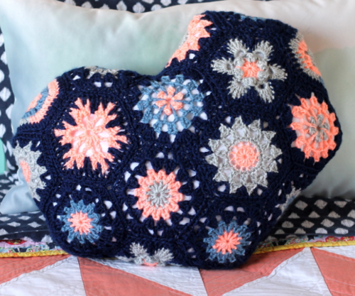 Heart Pillow Free Crochet Pattern