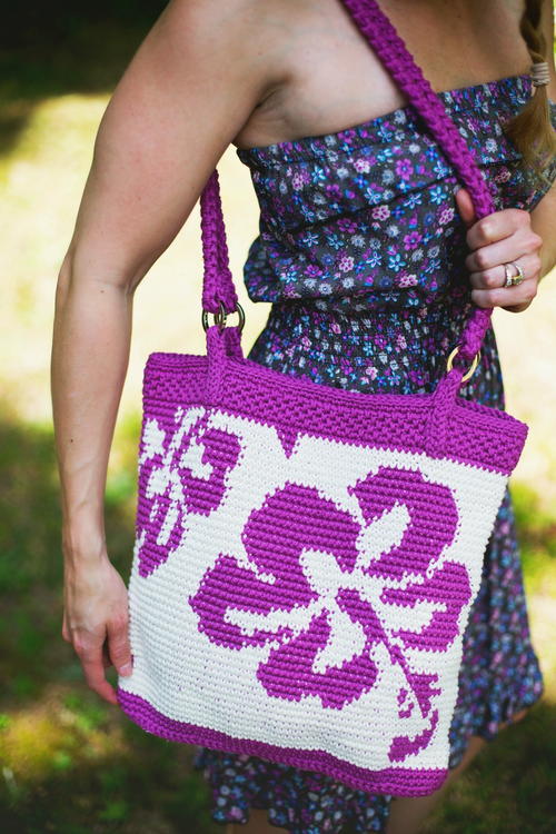 Hibiscus Tote Bag Free Crochet Pattern