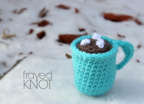Hot Chocolate Mug Ornament Free Crochet Pattern